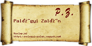 Palágyi Zalán névjegykártya